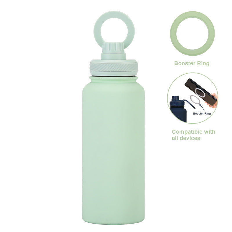 Magnetic Phone Holder Outdoor Large Capacity 1L Wide-Mouth Insulated Stainless Steel Sports Water Bottle