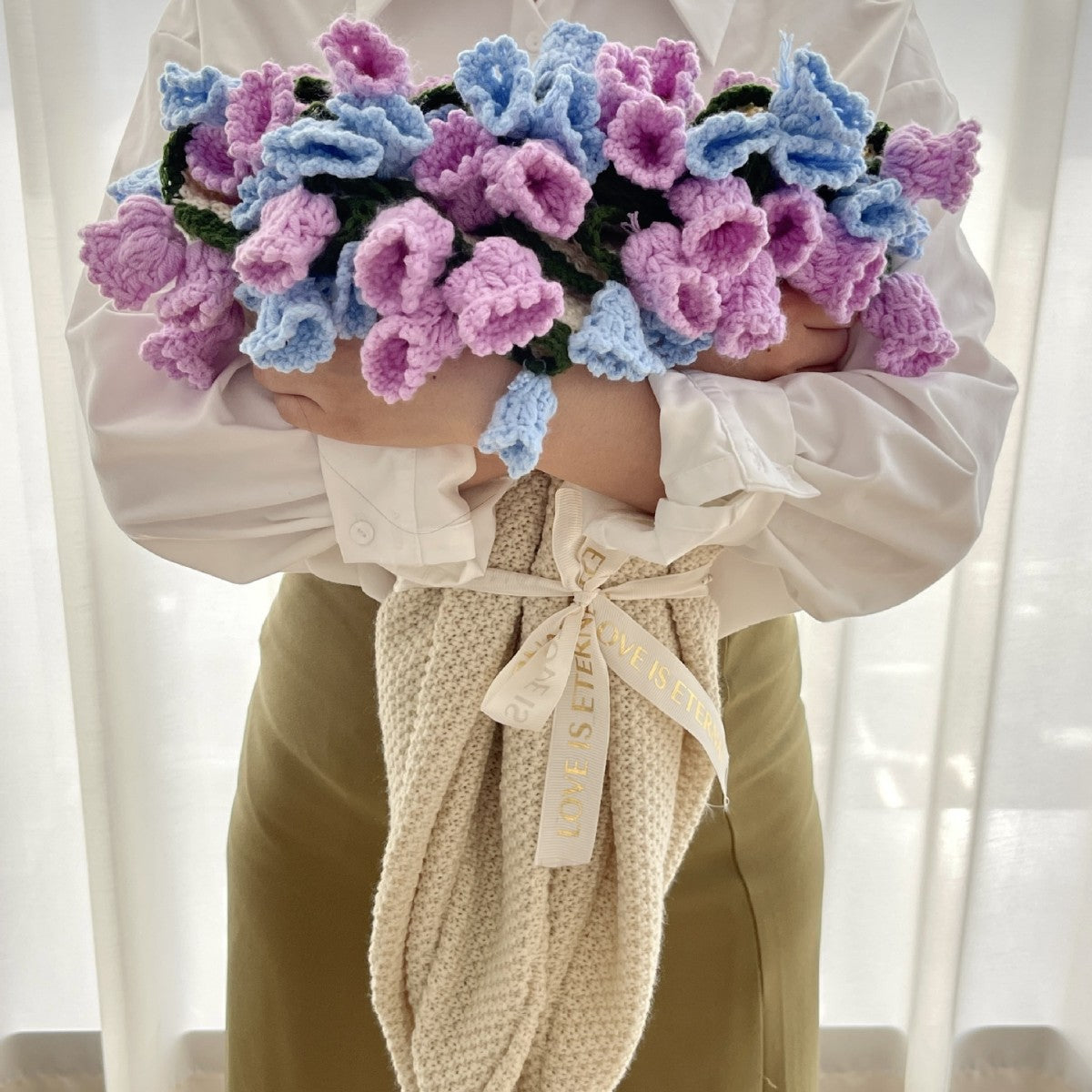 Rose Bouquet Blanket Finished Eternal Flower Nap Flower Blanket Handwoven Decorative Blanket Vintage Wool Blanket Factory Direct Sales