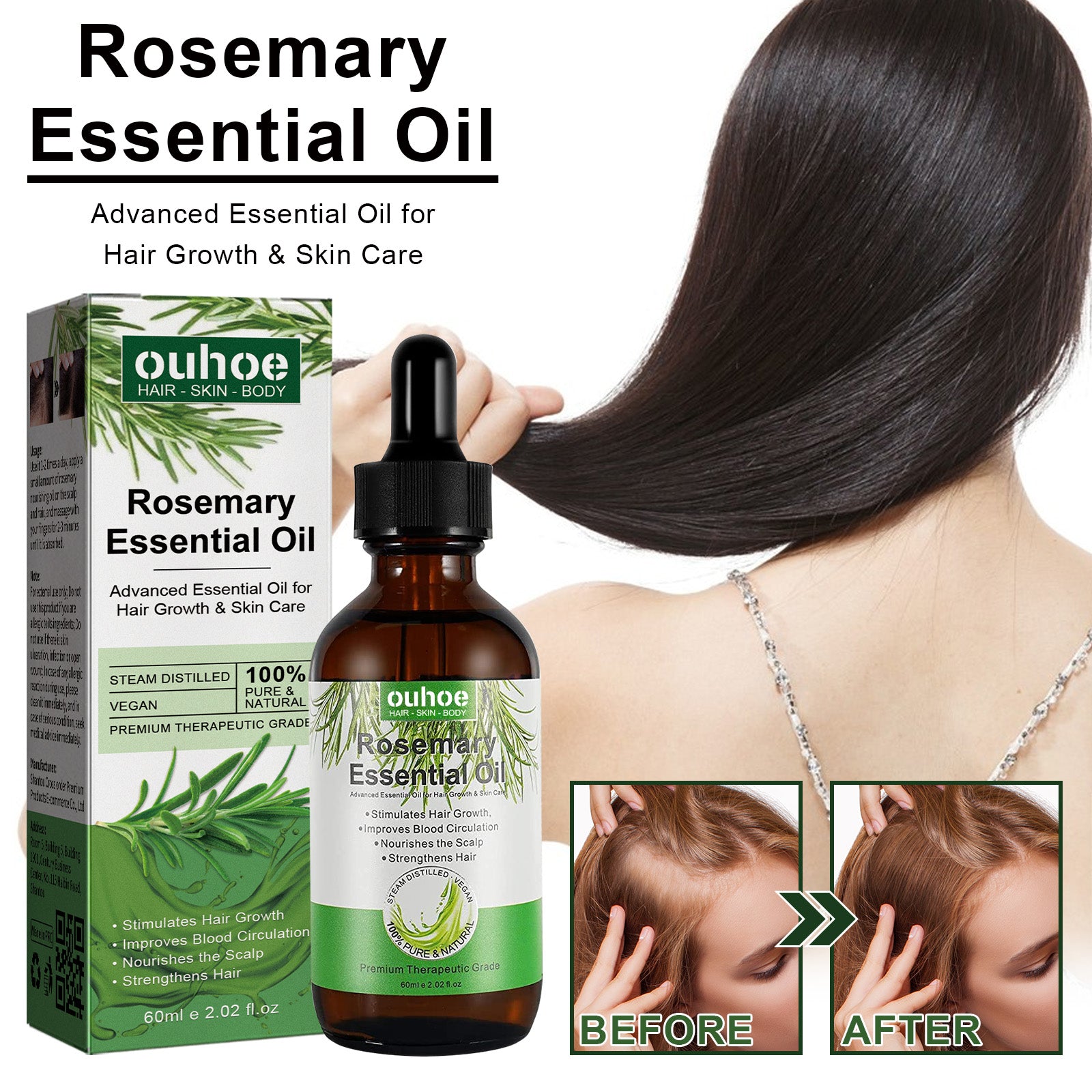 Rosemary Hair Dense Essential Oil, Prevent Hair Breakage And Hair Loss Strong, Strong And Solid Hair Moisturizing Root Dense Essential Oil