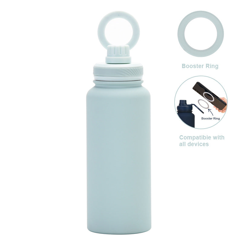 Magnetic Phone Holder Outdoor Large Capacity 1L Wide-Mouth Insulated Stainless Steel Sports Water Bottle