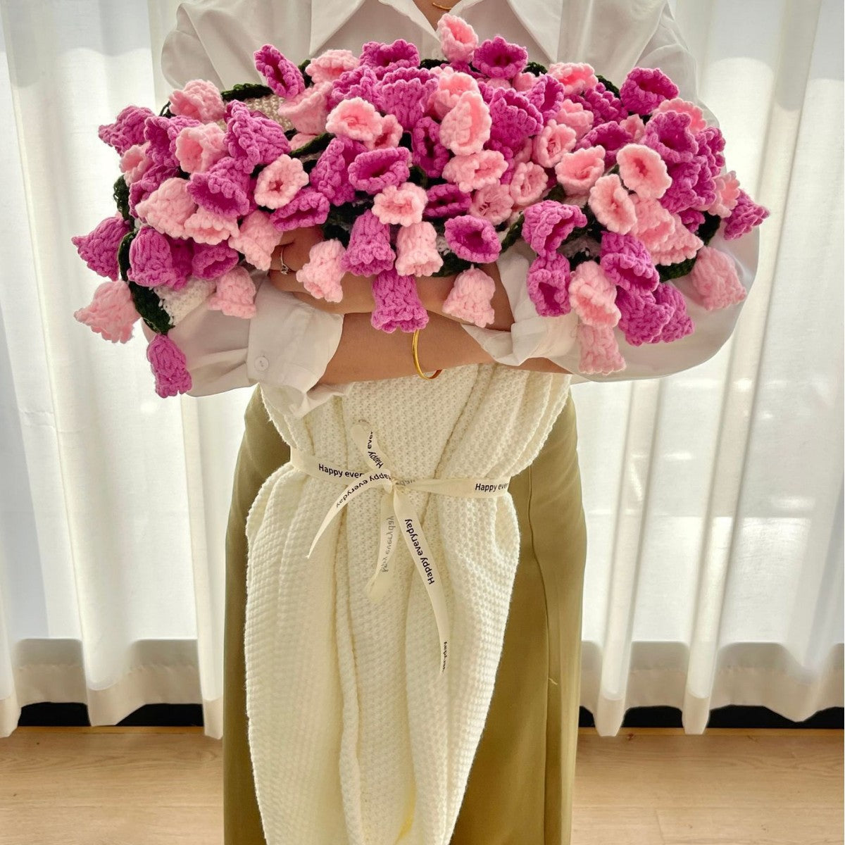 Rose Bouquet Blanket Finished Eternal Flower Nap Flower Blanket Handwoven Decorative Blanket Vintage Wool Blanket Factory Direct Sales