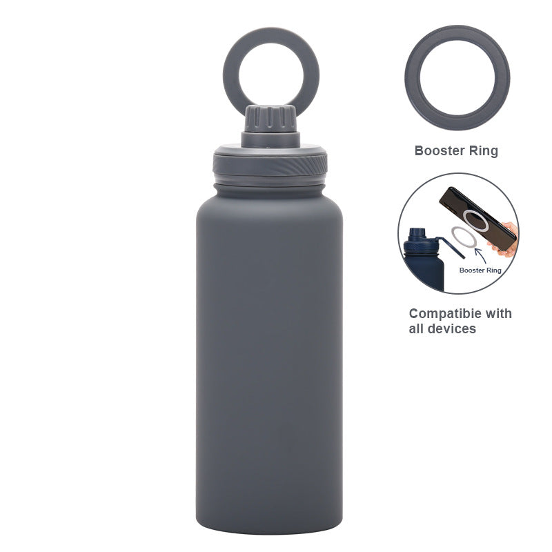 Magnetic Phone Holder Outdoor Large Capacity 1L Wide-Mouth Insulated Stainless Steel Sports Water Bottle
